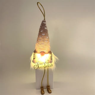 Julenisser med lys i maven - Mand - H 28 cm